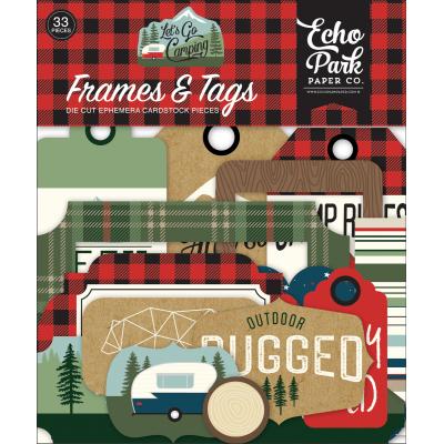 Echo Park Let's Go Camping Die Cuts - Frames & Tags